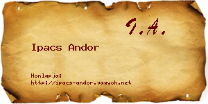 Ipacs Andor névjegykártya