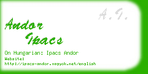 andor ipacs business card